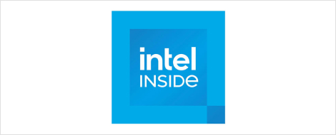 Blue Intel Inside logo with white sans serif font.