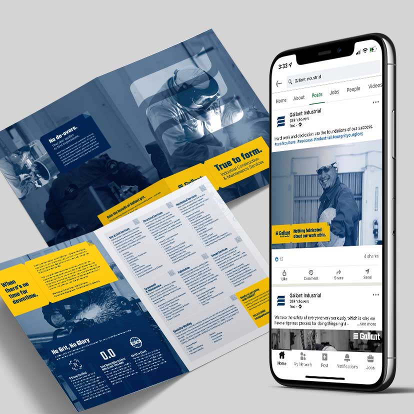 Design At Work Collateral and Mobile Site for Gallant Industrial