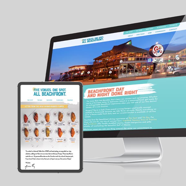 Design At Work Website for The Spot Galveston