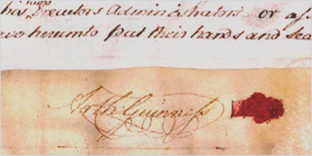 Arthur Guinness’s Signature